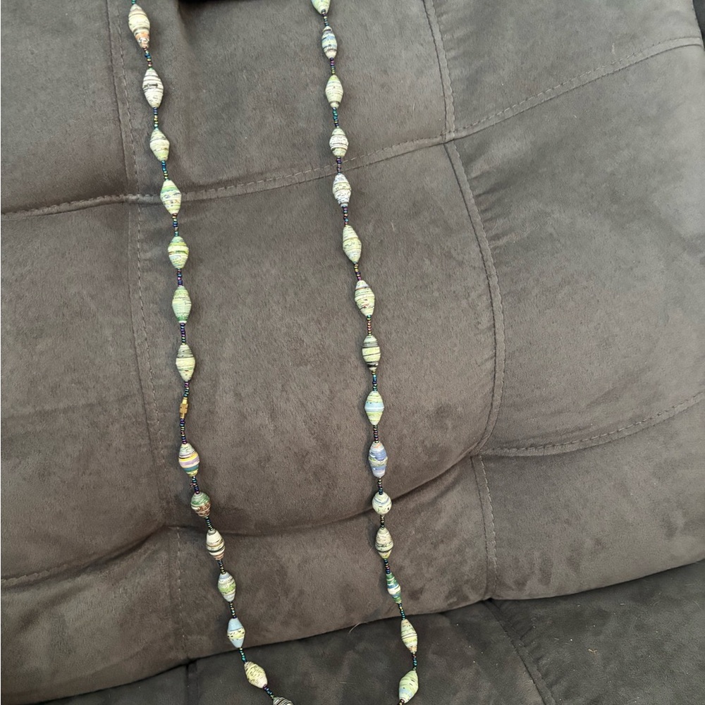 Handcrafted Beaded Necklace - Multicolor. New handmade in Rwanda